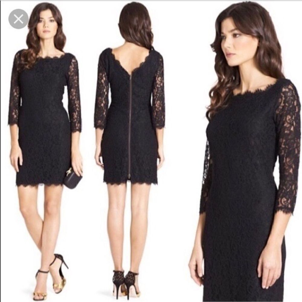 Diane von Furstenberg Zarita Dress in Black Lace